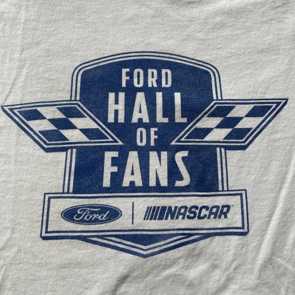 Delta Mens Large T-Shirt White Ford Hall of Fans NASCAR Graphic Tee Short Sleeve - Picture 2 of 13